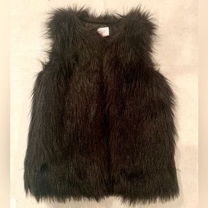 Faux fur girls vest